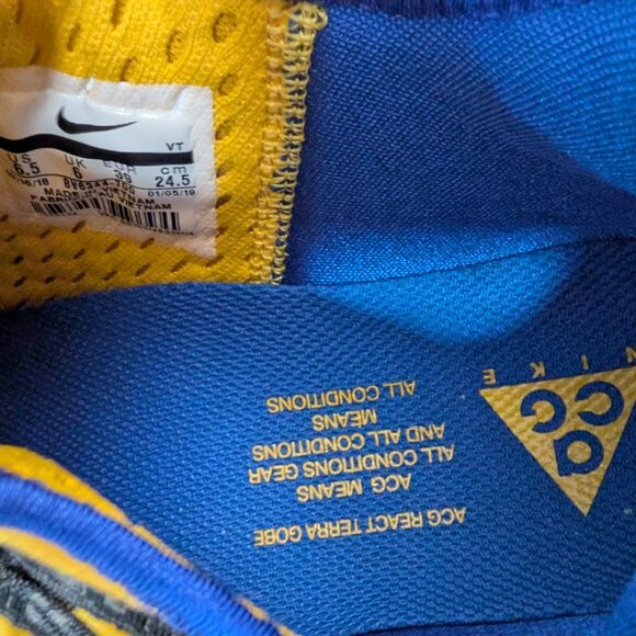 NIKE ACG REACT TERRA GOBE AMARILLO RACER BLUE BLACK BV6344 700 sz 6.5 Like New - Picture 10 of 11